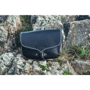 Sac banane en cuir viking noir "Hulda