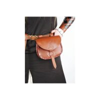Leather belt bag brown "Erin" with Celtic embossing
