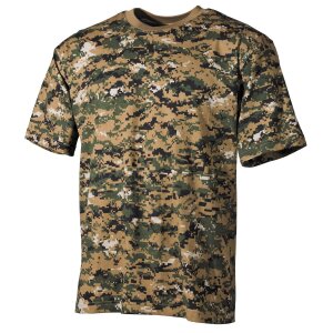 US T-Shirt, short-sleeved, digital woodland, 170 g/m²