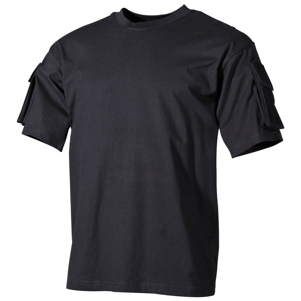 US T-Shirt, short-sleeved, black, with sleeve pockets