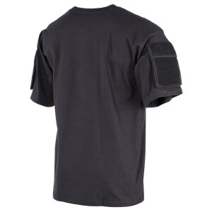 US T-Shirt, short-sleeved, black, with sleeve pockets