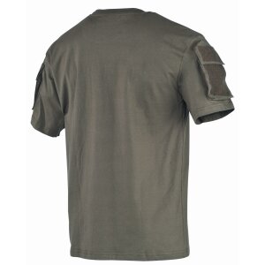 US T-Shirt, short-sleeved, OD green, with sleeve pockets