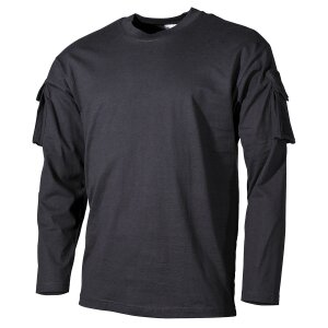 US Shirt, long-sleeved, black, with sleeve pockets