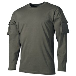 US Shirt, long-sleeved, OD green, with sleeve pockets