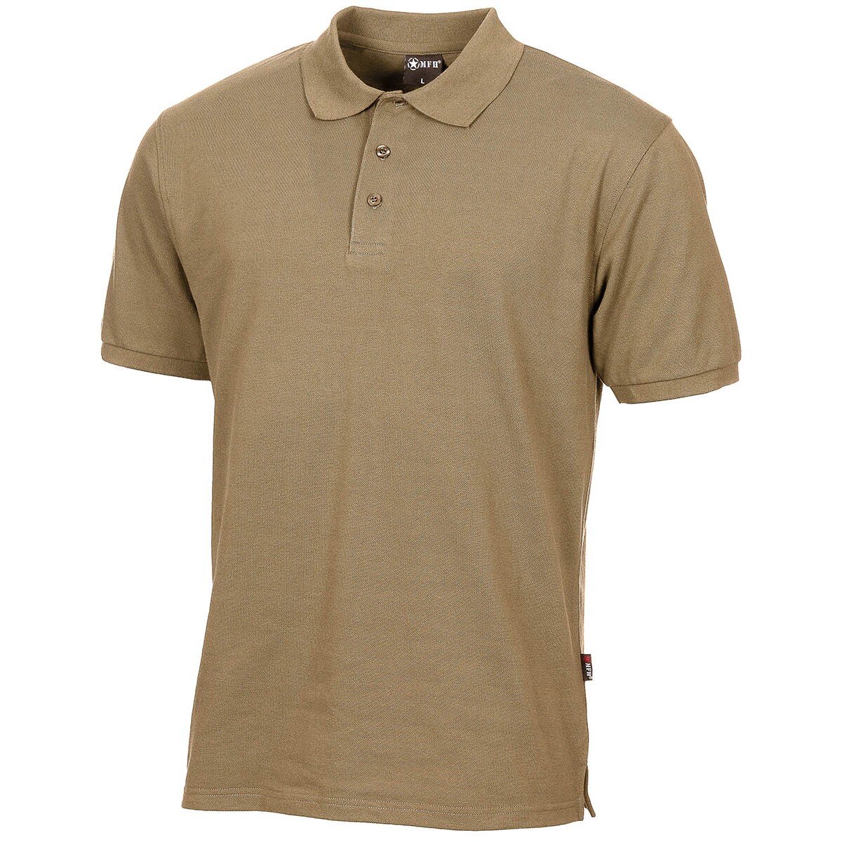 Polo Shirt, coyote, button placket