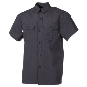Outdoor Hemd, kurzarm,  schwarz, Microfaser