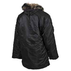 US Polarjacke N3B, schwarz, gefüttert