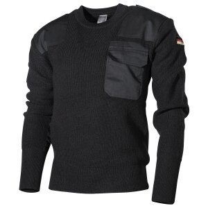 Bundeswehr Pullover, mit Brusttasche, schwarz