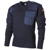 Bundeswehr Pullover, mit Brusttasche, blau