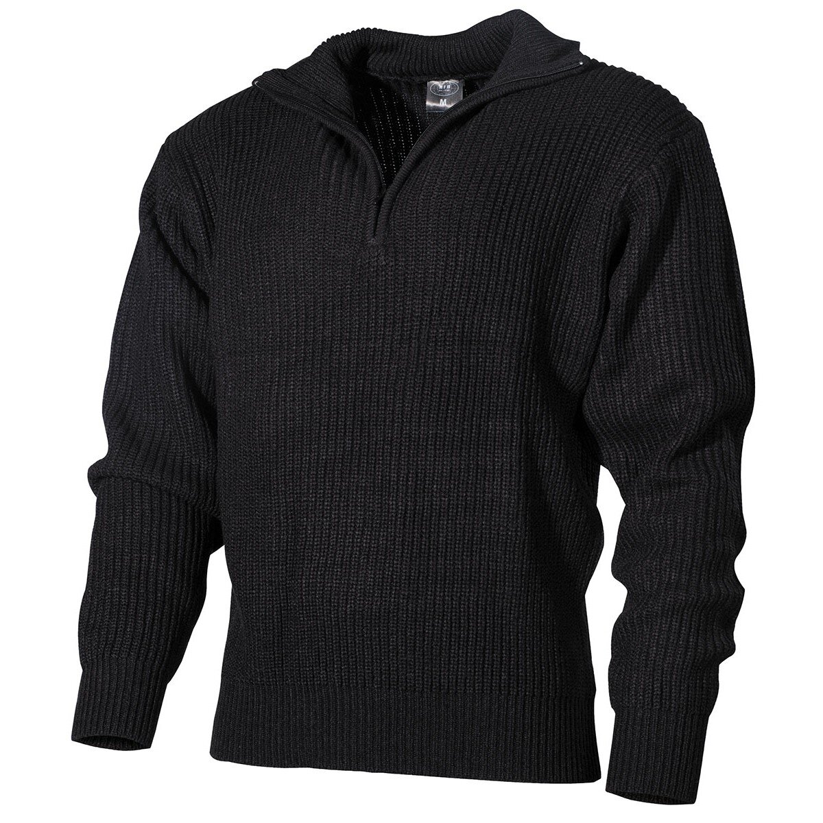 Pullover "Troyer", nero, con zip