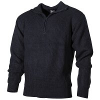 Pullover, "Troyer", navy blue, with zip