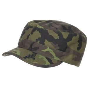 Czech Army Rip Stop Woodand Camo cap w/ear flaps, Size S-XL, NOS
