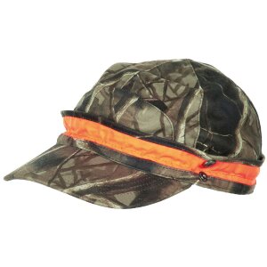 Cap, hunter-brown, orange light strips
