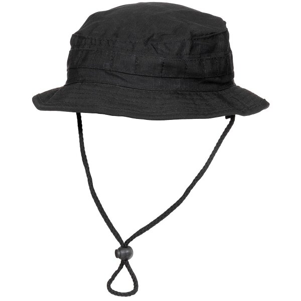 Boonie Outdoor Hut oder Buschhut aus Rip Stop, schwarz