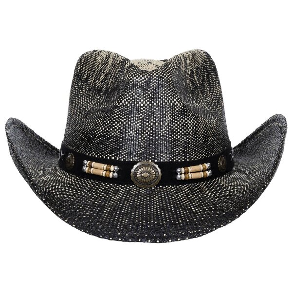 Strohhut, "Texas",  mit Hutband, schwarz-braun