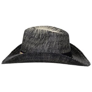 Straw Hat, "Texas" with hat band, black-brown