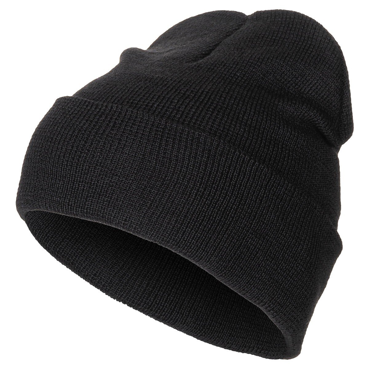 Cappello a collo alto, 100 % lana, maglia fine, nero