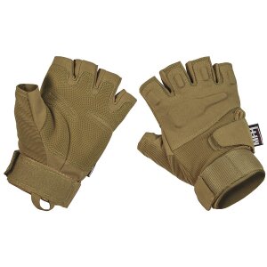 Tactical Gloves, "Pro", fingerless, coyote tan