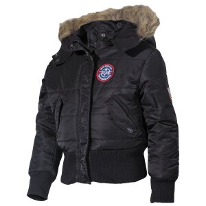 US Kids Polar Jacket, N2B, black, with fur collar