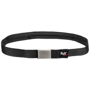 Web Belt, with inner compartment, black, ca. 4 cm