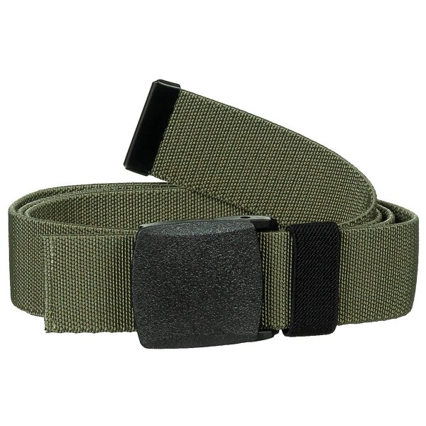 Web Belt, "Tactical Elastic", OD green, ca. 3,7 cm