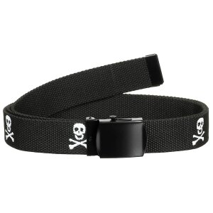 Web Belt, "Skull", black,  ca. 3 cm