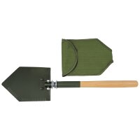 Folding Spade, wooden handle, Deluxe, 2-part
