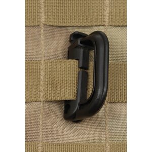 Carabiner, Plastic, "MOLLE", black, 2-pack