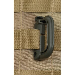 Carabiner, Plastic, "MOLLE", OD green, 2-pack