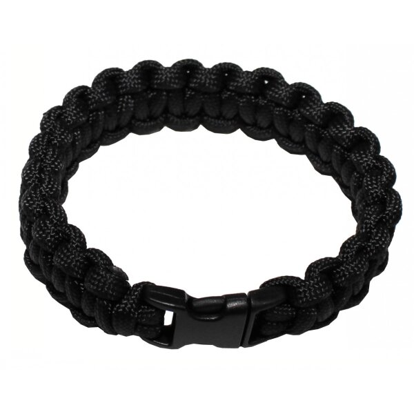 Bracelet, "Parachute Cord", black, width ca. 1,9 cm