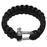 Bracelet, "Parachute Cord", black, width ca. 2,3 cm