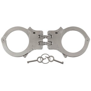 Handcuffs, with double chain, solid version, 2 keys