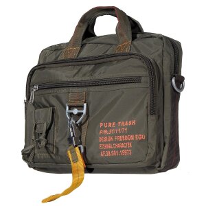 Handbag, "PT", large, carabiner, OD green