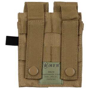 Ammo Pouch, double, small,  "MOLLE", coyote tan