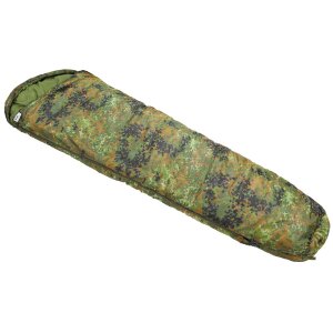 Outdoor Mumienschlafsack, flecktarn, 2-lagige Füllung