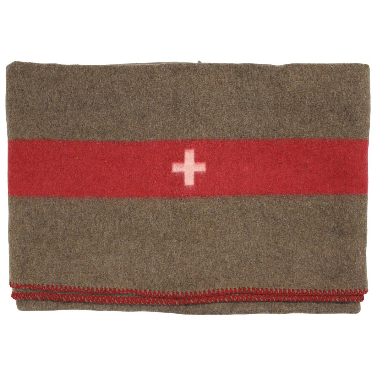 Suisse. Couverture en laine, marron, env. 200 x 150 cm