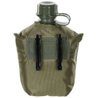 US Plastikfeldflasche, 1 l, Hülle, oliv, BPA-frei