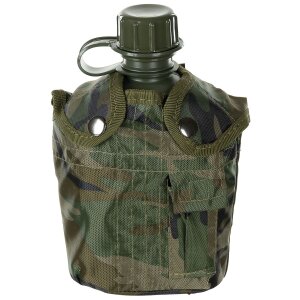 US Plastikfeldflasche, 1 l, H&uuml;lle, woodland,...