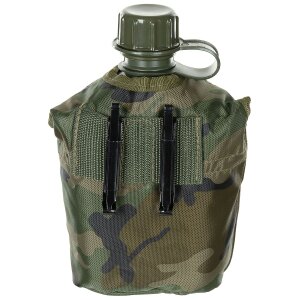 US Plastic Canteen, 1 l, cover, woodland, BPA free