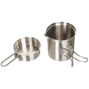 Mess Kit, Stainless Steel, pot, pan