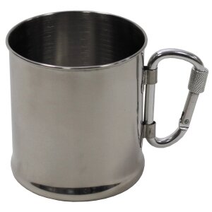 Tasse de camping, acier inoxydable, mousqueton, simple...