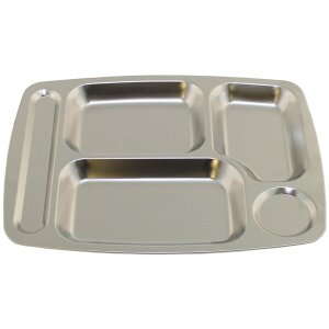 Canteen Tray, 5 compartments, Stainless Steel
