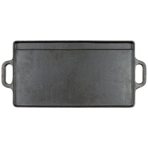 Griddle, Cast Iron, 2 handles, ca. 50 x 23 x 1,5 cm
