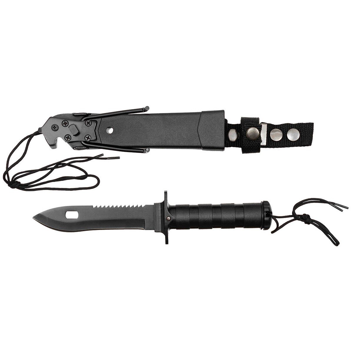 couteau de survie, "scout", noir, manche plastique