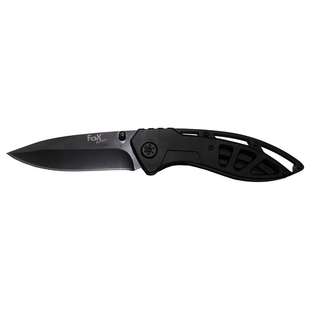 Jack Knife, one-handed, black, perforated metal handle