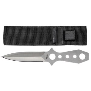 Throwing Knife, double-edged, Stainless Steel, sheath