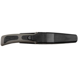 Diving Knife, black, rubber handle, sheath