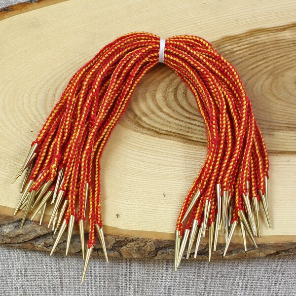 Cords red/yellow with brass points