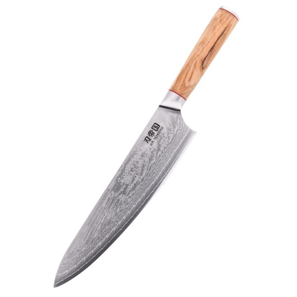Chefs knife, 24 cm blade length, damask steel