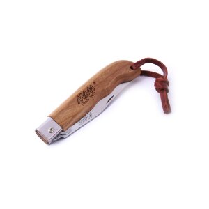 Sporty pocket knife with linerlock + leather loop